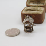 Sterling Silver Good Luck Wishing Well Charm Pendant Vintage c1970