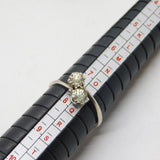 Sterling Silver Paste Set Crossover Dress Ring Vintage c1970 Size P UK
