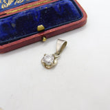 Sterling Silver Diamante Drop Charm Pendant Vintage c1970