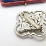 Scottish Pewter Celtic Knot Form Brooch Pin Vintage c1970