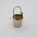 Sterling Silver Bucket Charm Pendant Vintage c1970