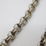 19th Century Chunky Sterling Silver Floral Chased Belcher Link Necklace Antique