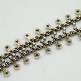Victorian Aesthetic Gold & Silver Floral Pattern Locket Collar Necklace Antique