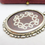 Sterling Silver Hand Woven Mourning Style Pendant 1968 Birmingham Vintage