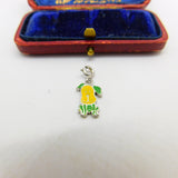 Sterling Silver Enamel Snoopy Dog Charm Pendant Vintage c1970