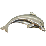 Sterling Silver Dolphin Fish Form Brooch Pin Vintage c1970