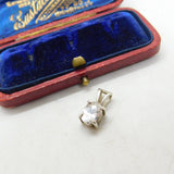 Sterling Silver and Diamond Paste Drop Charm Pendant Vintage c1970