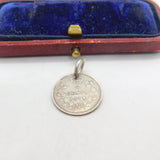 Queen Victoria Canadian 5 Cents Coin Charm or Pendant 1874 Antique