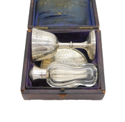 Victorian Boxed Sterling Silver Travelling Communion Set Antique 1876 London