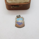 Sterling Silver Enamel Snowdon Llanberis Shield Charm Pendant Vintage c1970