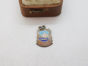 Sterling Silver Enamel Snowdon Llanberis Shield Charm Pendant Vintage c1970