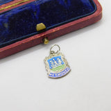 Sterling Silver and Coloured Enamel Travel Shield 'Weymouth' Charm Vintage c1970