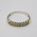 9ct White Gold & Brilliant Cut Diamond Half-Eternity Ring Vintage c1990 London