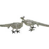 20th Century Spanish Pair of Sterling Silver Pheasants Antique c1920s Art Deco