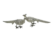 20th Century Spanish Pair of Sterling Silver Pheasants Antique c1920s Art Deco
