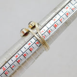 Sterling Silver 2 Faceted Garnet Cross Over Studio Ring Vintage c1970 Size O 1/2
