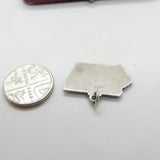 Sterling Silver State of Iowa USA Charm Pendant Vintage c1970