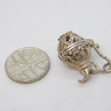 Sterling Silver Opening Wine Jug Charm Pendant Vintage c1970s