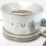 Scottish Sterling Silver & Turquoise Celtic Candlestick Vintage 1990 Edinburgh