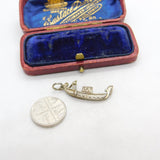 Sterling Silver Venetian Gondola Charm Pendant Vintage c1970