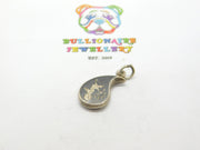 Sterling Silver & Black Niello Enamel Goddess Charm Pendant Antique c1930 Deco