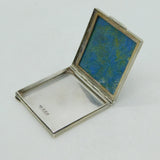 Sterling Silver & Enamel Regency Scene Makeup Compact Antique 1924 Birmingham