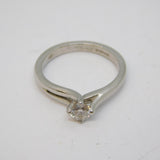 .950 Platinum & 0.25ct Brilliant Cut Diamond Solitaire Ring Vintage London