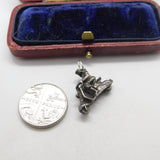 Sterling Silver Italian Vespa Rider Charm Pendant Vintage c1970