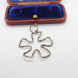 Sterling Silver Cartoon Flower Charm Pendant Vintage c1970