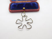 Sterling Silver Cartoon Flower Charm Pendant Vintage c1970
