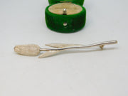 Frosted Sterling Silver Rose Flower Sweetheart Brooch Vintage c1980
