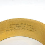 American 20th Century Gilt Metal Bangle Bracelet New York Engraving Antique
