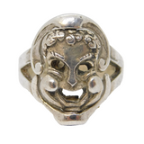 Sterling Silver Comedy & Tragedy Spinning Dress Ring Vintage c1970s