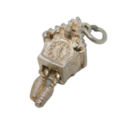 Sterling Silver Cuckoo Clock Charm Pendant Vintage c1970