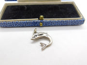 Sterling Silver Leaping Dolphin Marine Charm Pendant Vintage c1970