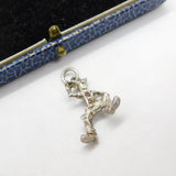 Sterling Silver Cartoon Dancing Clown Charm Pendant Vintage c1970