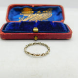Sterling Silver Twisted Rope Band Ring With Essential Detail Vintage c1970