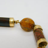 Victorian Scottish 9ct Gold & Colourful Agate Set Charm Bracelet Antique c1860s