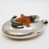 Victorian Sterling Silver Banded Agate Anchor Sweetheart Locket Antique c1880