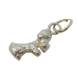 Sterling Silver Poodle Dog Charm Pendant Vintage c1970