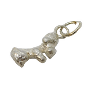 Sterling Silver Poodle Dog Charm Pendant Vintage c1970