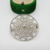 Sterling Silver Filigree Form Star Brooch Pin Antique c1930 Art Deco