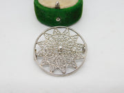 Sterling Silver Filigree Form Star Brooch Pin Antique c1930 Art Deco