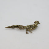 Continental .835 Silver Marcasite Pheasant Art Deco Brooch Pin Antique c1930's