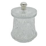 Art Deco Sterling Silver Topped Cut Crystal Biscuit Barrel Antique 1937 London