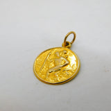 9ct Yellow Gold St Christopher Travel Charm Pendant Vintage c1970s
