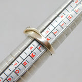 Sterling Silver Twist Front CZ Solitaire Dress Ring Modern c1990 Size K 1/2