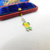 Sterling Silver Enamel Snoopy Dog Charm Pendant Vintage c1970