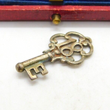 Sterling Silver 18th Birthday Key With "E" Initial Charm Pendant Vintage c1970