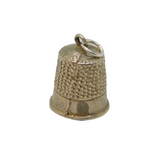 Sterling Silver Textured Patterned Thimble Charm Pendant Vintage c1970s